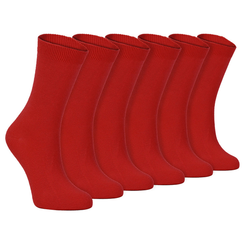 Ladies Plain Coloured Cotton Rich Dress Socks (Multipack Options)
