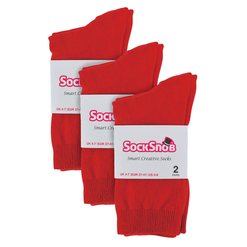 Ladies Plain Coloured Cotton Rich Dress Socks (Multipack Options)