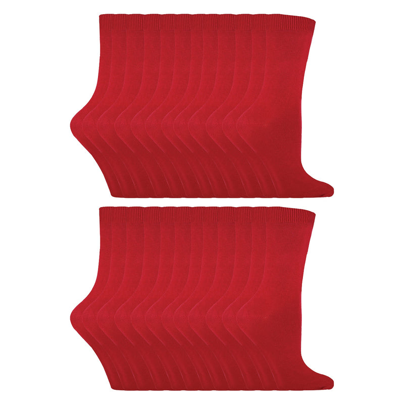 Ladies Plain Coloured Cotton Rich Dress Socks (Multipack Options)