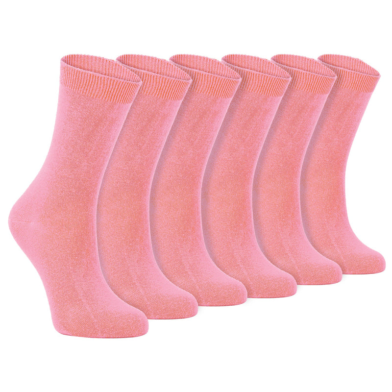 Ladies Plain Coloured Cotton Rich Dress Socks (Multipack Options)