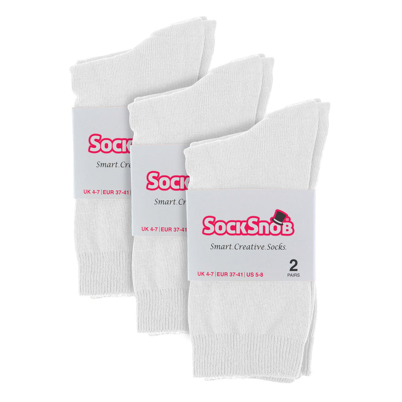 Ladies Plain Coloured Cotton Rich Dress Socks (Multipack Options)
