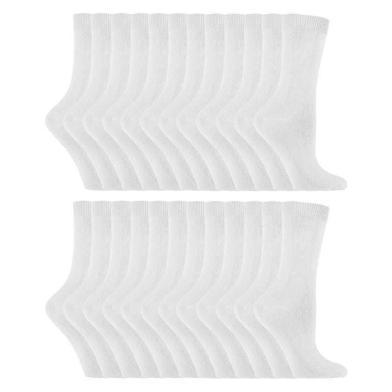 Ladies Plain Coloured Cotton Rich Dress Socks (Multipack Options)