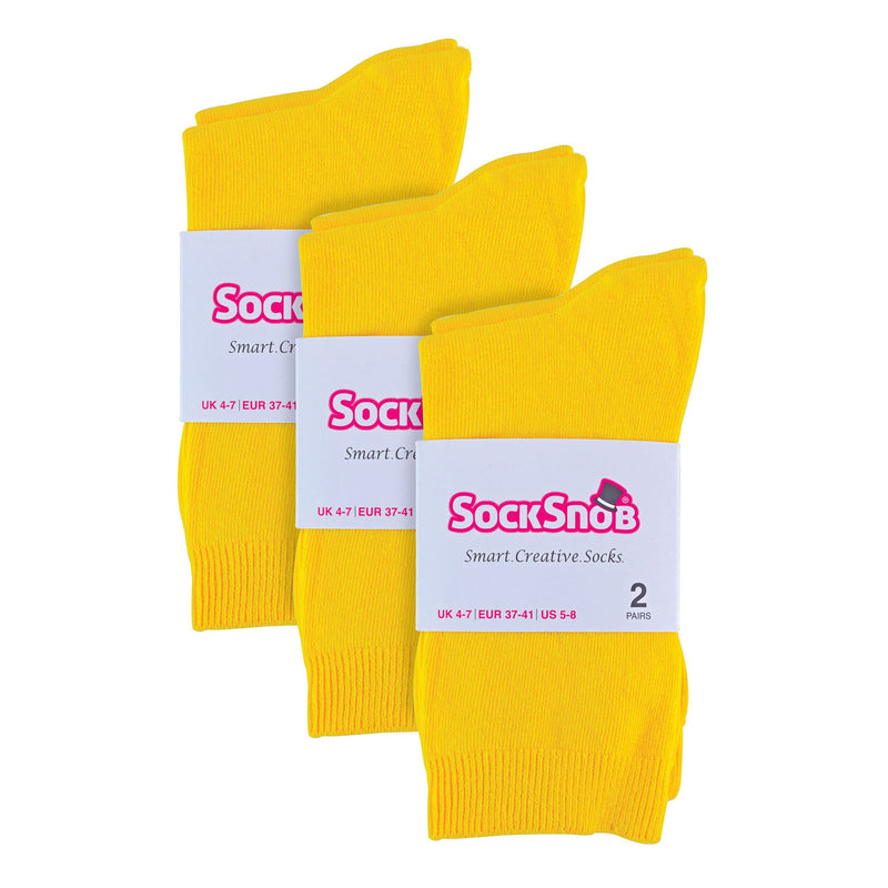 Ladies Plain Coloured Cotton Rich Dress Socks (Multipack Options)
