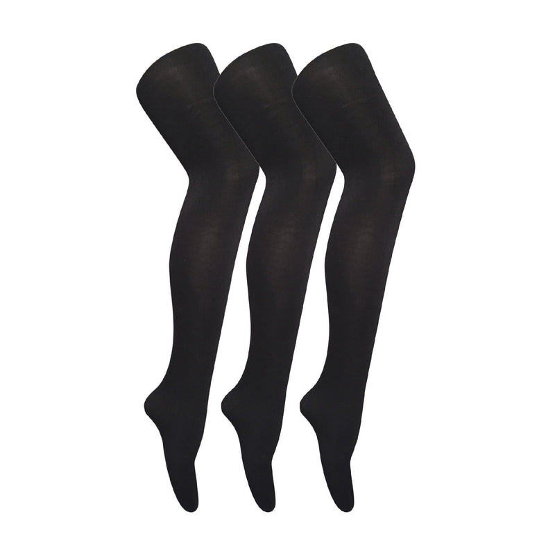 3 Pair Ladies Coloured Opaque 80 Denier Plain Block Colour Tights