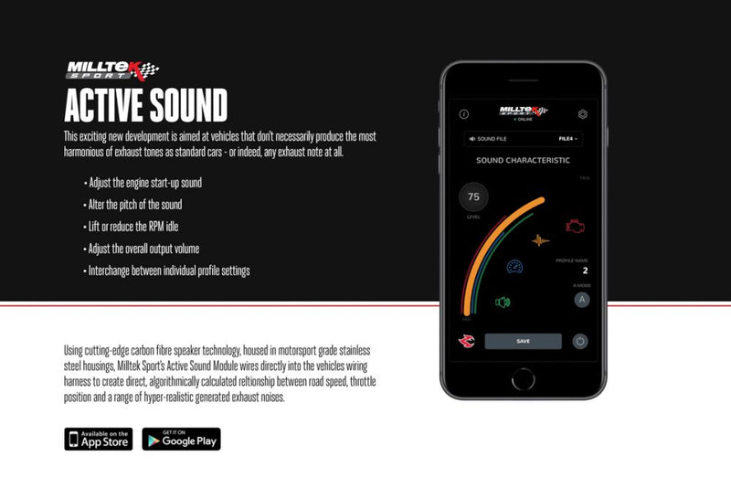 Milltek Active Sound Control - V2 with 8 Selectable Sound Files - Audi Models