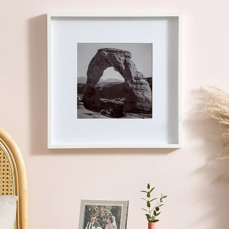 Kenro Strata Photo Frame 10x10 with 5x5 Mat - White