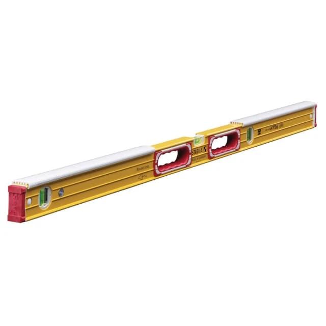 Stabila Premium Masons Level 196-2-K With Plastic Shield And 81S REM Magnetic Torpedo Level Bundle For Builders