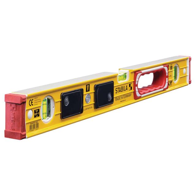 Stabila LED Illuminated Spirit Level 196-2 With Dual LEDs And Individual Vial Controls For Builders