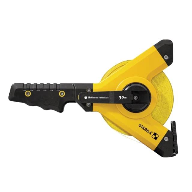 Stabila Open Fibreglass LBM 1000 Tape Measure With Breakproof Y Frame And Soft Grip For Professionals