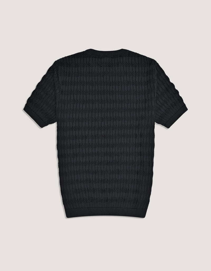 Black Jacquard Knitted Tee