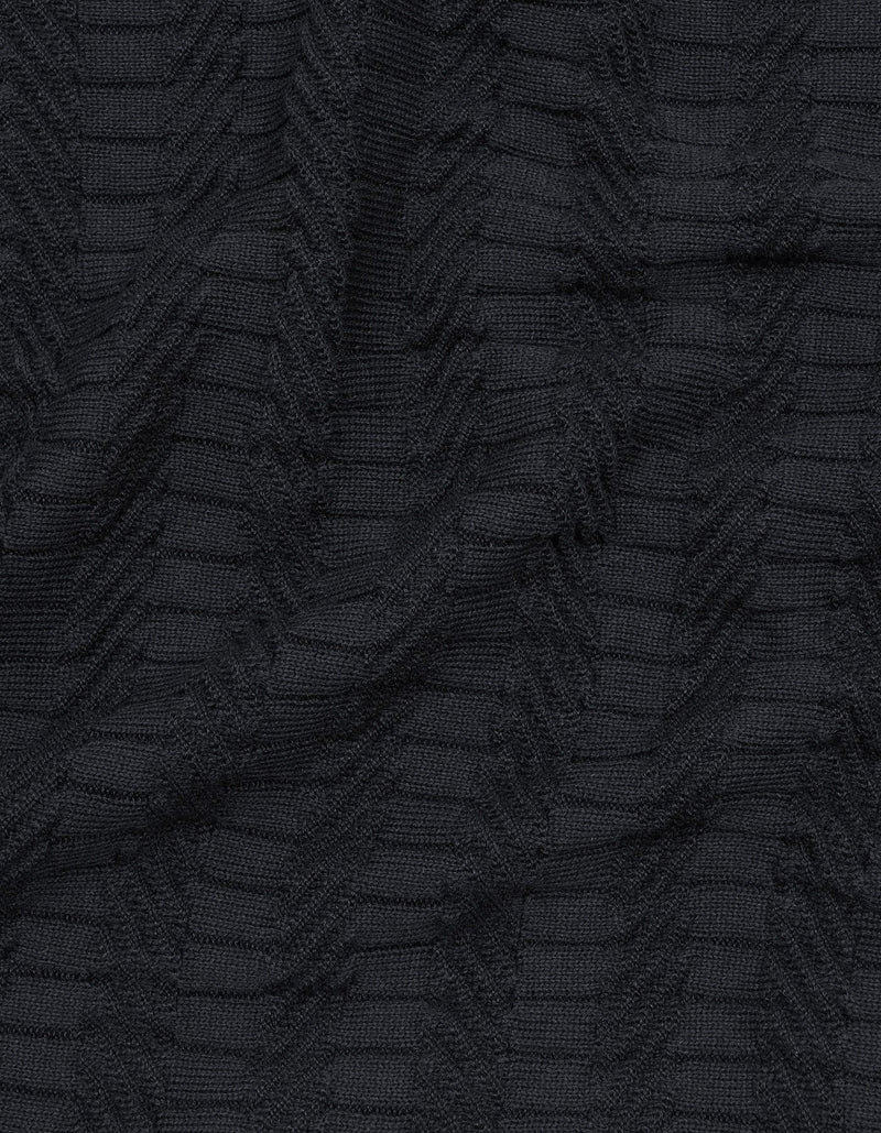Black Jacquard Knitted Tee