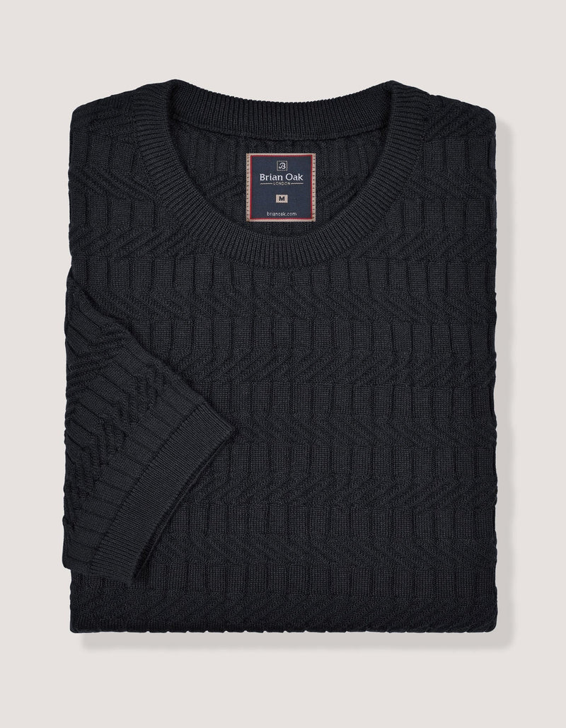Black Jacquard Knitted Tee