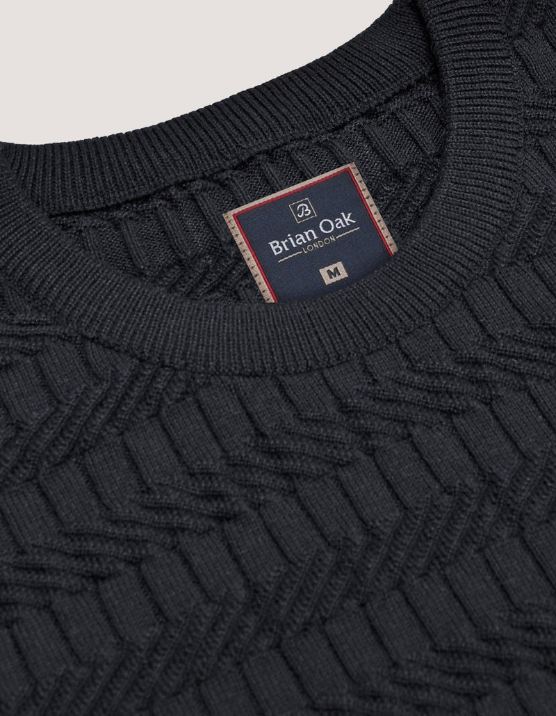 Black Jacquard Knitted Tee