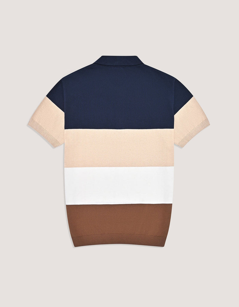 Striped Knitted Polo Shirt