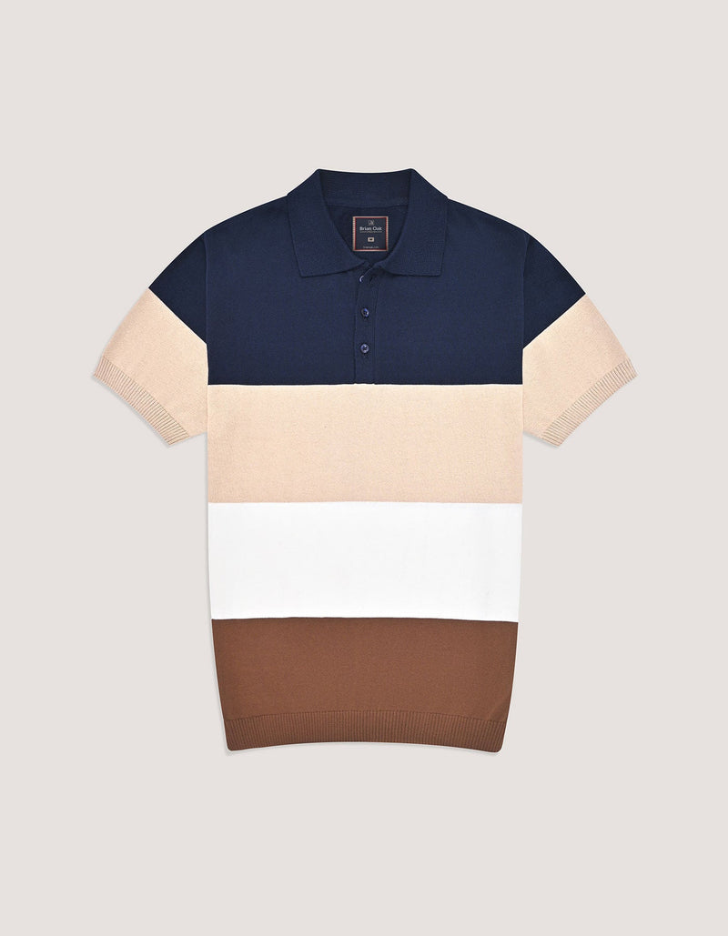 Striped Knitted Polo Shirt