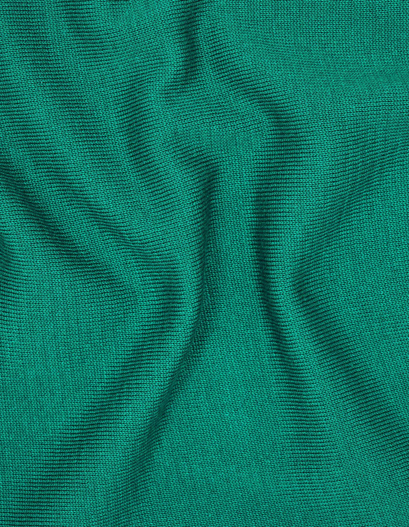 Regualr Fit Teal Knitted Polo Shirt