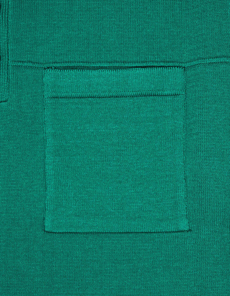 Regualr Fit Teal Knitted Polo Shirt