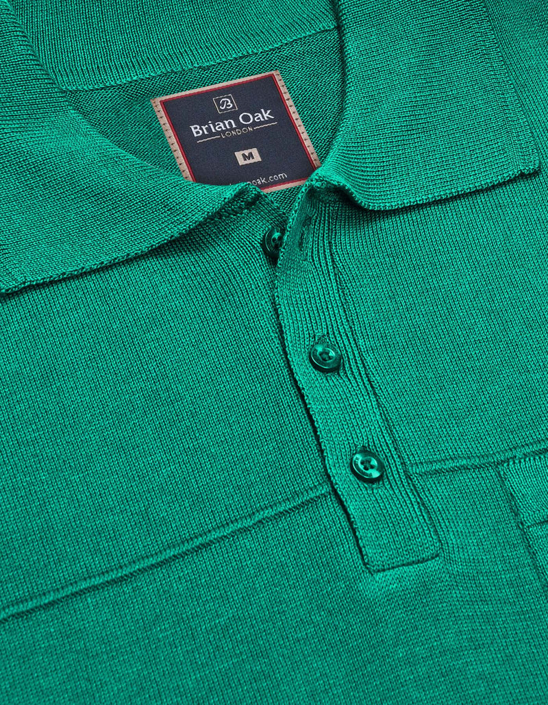 Regualr Fit Teal Knitted Polo Shirt