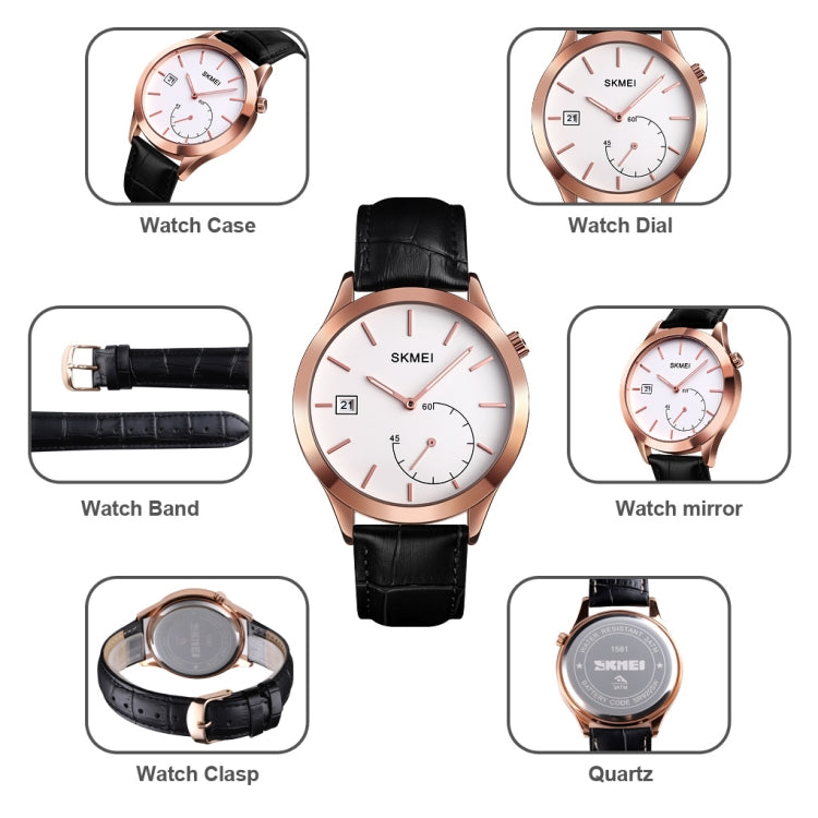 SKMEI 1581 Creative Fashion Men Watch Simple Casual Outdoor Sports Waterproof Two-Pin Quartz Watch