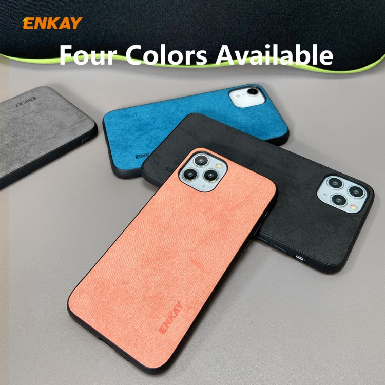 For iPhone 11 Pro Max ENKAY ENK-PC030 Business Series Fabric Texture PU Leather + TPU Soft Slim Case Cover, For iPhone 11 Pro Max