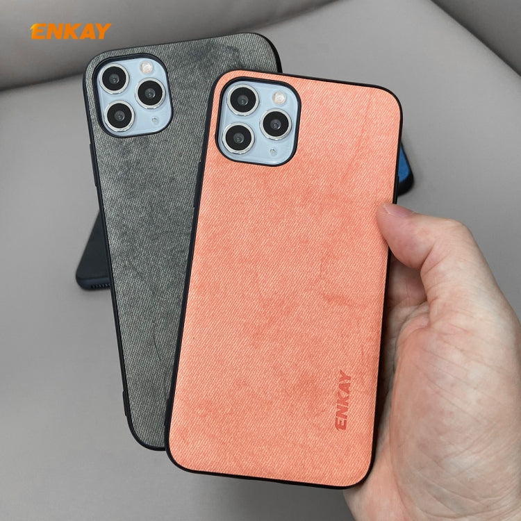 For iPhone 11 Pro Max ENKAY ENK-PC030 Business Series Fabric Texture PU Leather + TPU Soft Slim Case Cover, For iPhone 11 Pro Max