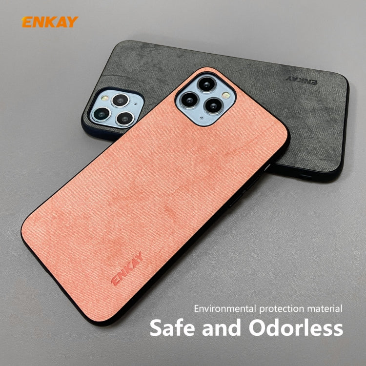 For iPhone 11 Pro Max ENKAY ENK-PC030 Business Series Fabric Texture PU Leather + TPU Soft Slim Case Cover, For iPhone 11 Pro Max