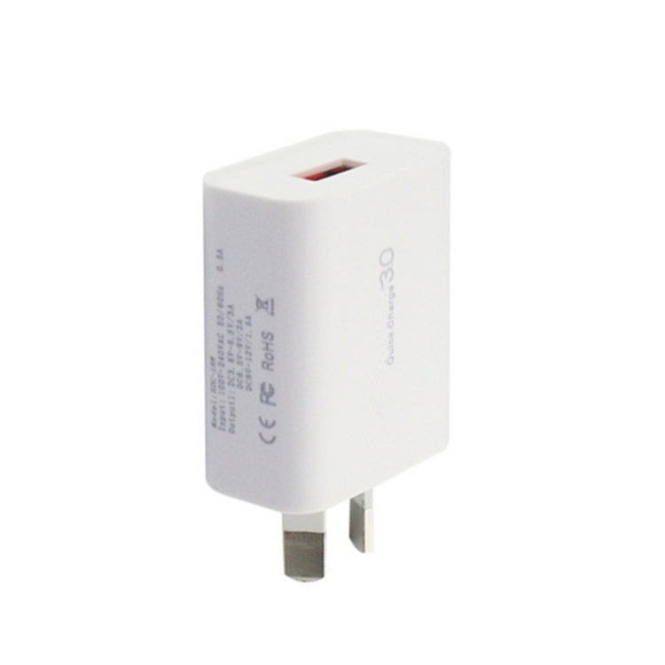 QC 3.0 18W 3A Single USB Interface Charger, AU Plug