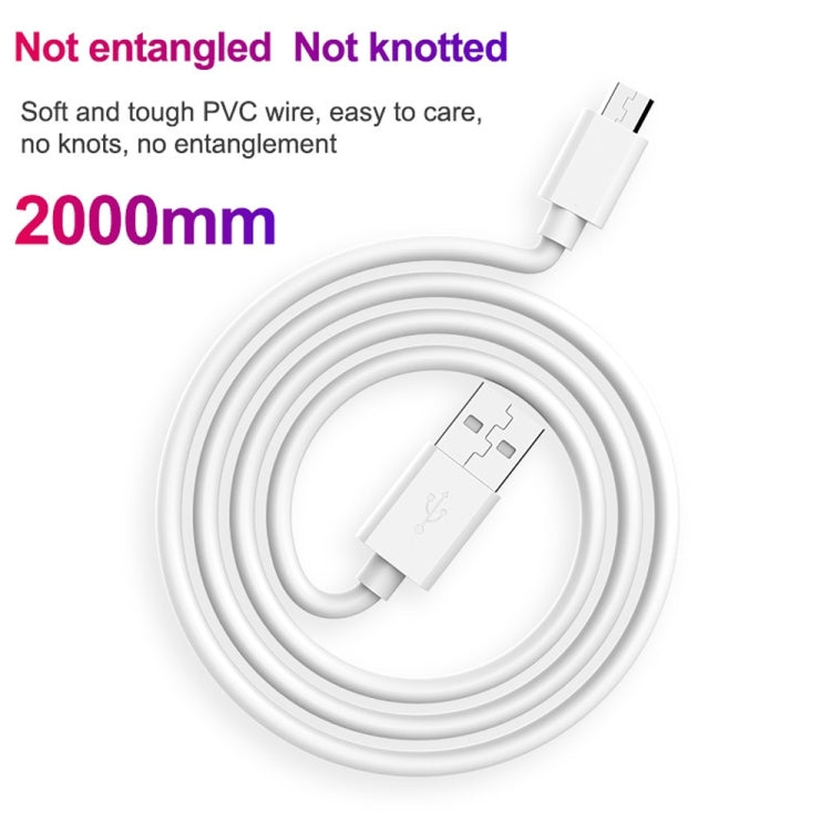 2.4A USB Male to Micro USB Male Interface Charge Cable, Length: 1m(White), 1m
