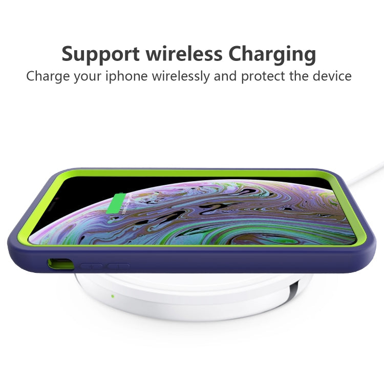 For iPhone XS Max Wave Pattern 3 in 1 Silicone+PC Shockproof Protective Case