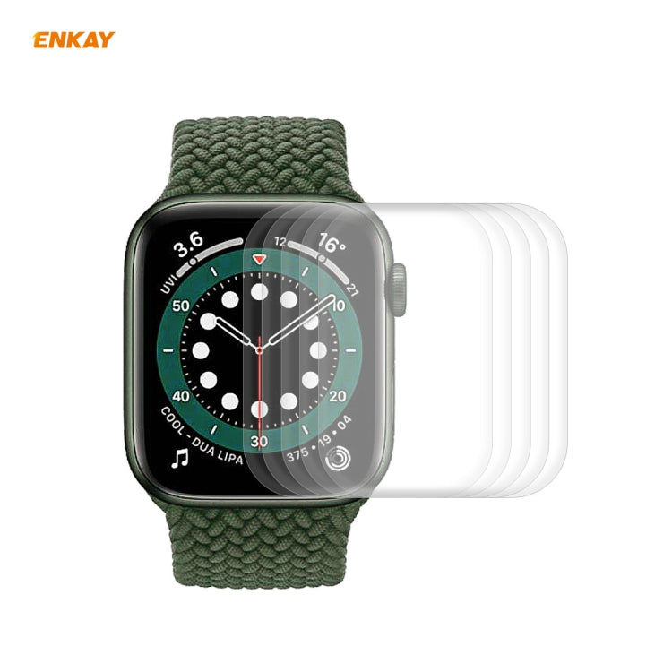 5 PCS For Apple Watch Series 6/5/4/SE 44mm ENKAY Hat-Prince 3D Full Screen PET Curved Hot Bending HD Screen Protector Film, For Apple Watch Series 6/5/4/SE 44mm