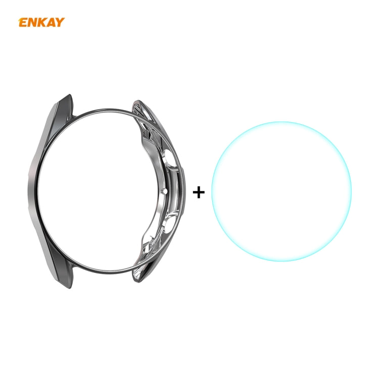For Samsung Galaxy Watch 3 41mm 2 in 1 ENKAY Hat-Prince Electroplate Soft TPU Case + 0.2mm 9H 2.15D Curved Edge Tempered Glass Film