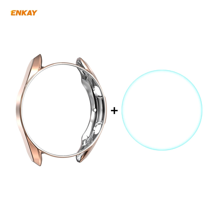 For Samsung Galaxy Watch 3 41mm 2 in 1 ENKAY Hat-Prince Electroplate Soft TPU Case + 0.2mm 9H 2.15D Curved Edge Tempered Glass Film
