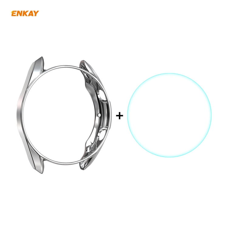 For Samsung Galaxy Watch 3 41mm 2 in 1 ENKAY Hat-Prince Electroplate Soft TPU Case + 0.2mm 9H 2.15D Curved Edge Tempered Glass Film