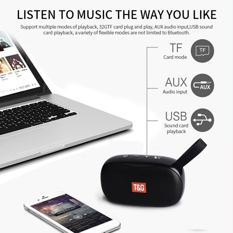 T&G TG173 TWS Subwoofer Bluetooth Speaker With Braided Cord, Support USB / AUX / TF Card / FM
