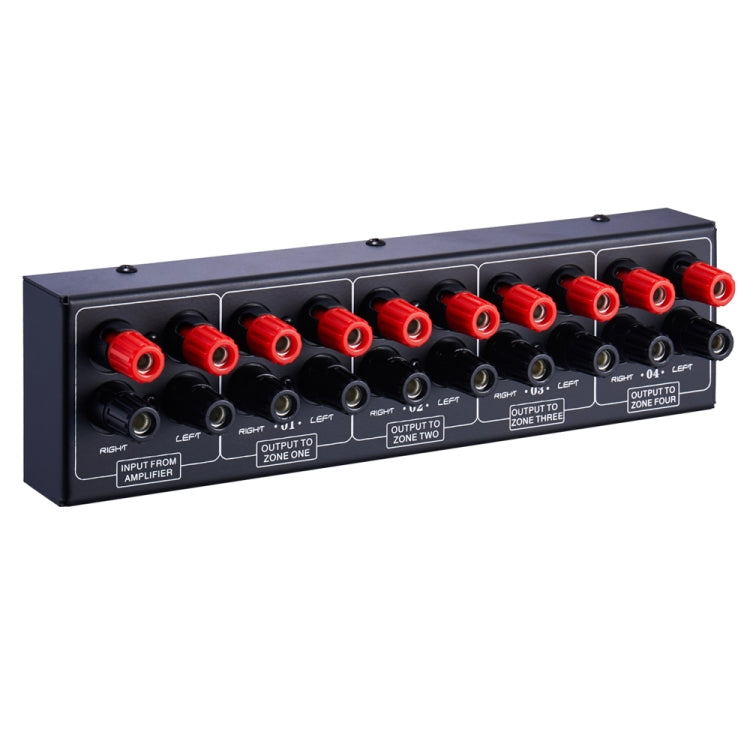 1 In And 4 Out Amplifier Sound Speaker Distributor, 4-Area Sound Source, Signal Distribution Panel, Single Audio Input, 300W Per Channel, B030