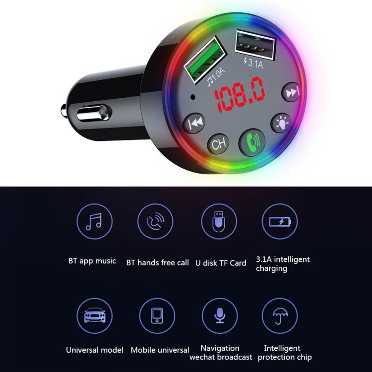 F9 Car MP3 Modulator Player Wireless Hands-free Audio Receiver Dual USB Fast Charger FM Transmitter Car Kit, F9