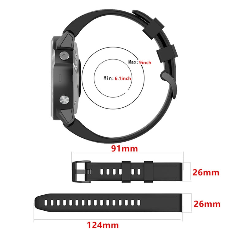 26mm Silicone Sports Strap, For Garmin Fenix 3