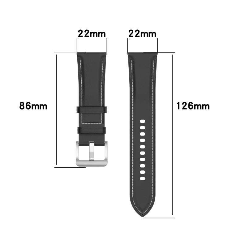 Calf Texture Sewing Thread Watchband, For Huawei Watch GT2 46mm
