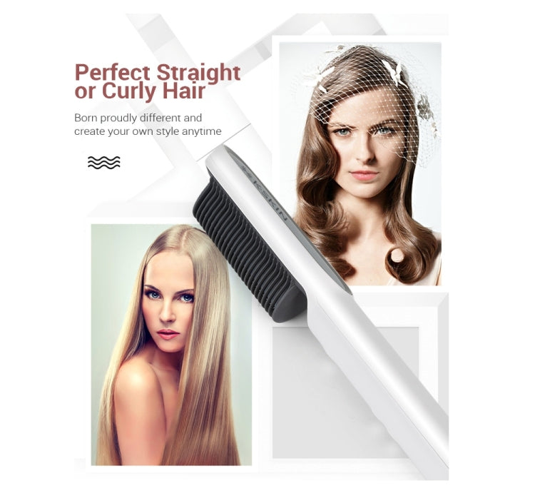K-SKIN KD380 Hair Straightener Electric Straight Hair Curler Comb Brush PTC Heating Ceramic Straight Hair Brush, UK Plug, Black, UK Plug, White, EU Plug, Black, EU Plug, White