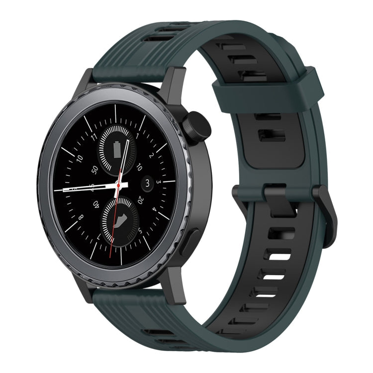 20mm Vertical Pattern Two-Color Silicone Watch Band, For Samsung Gear S2 Classic