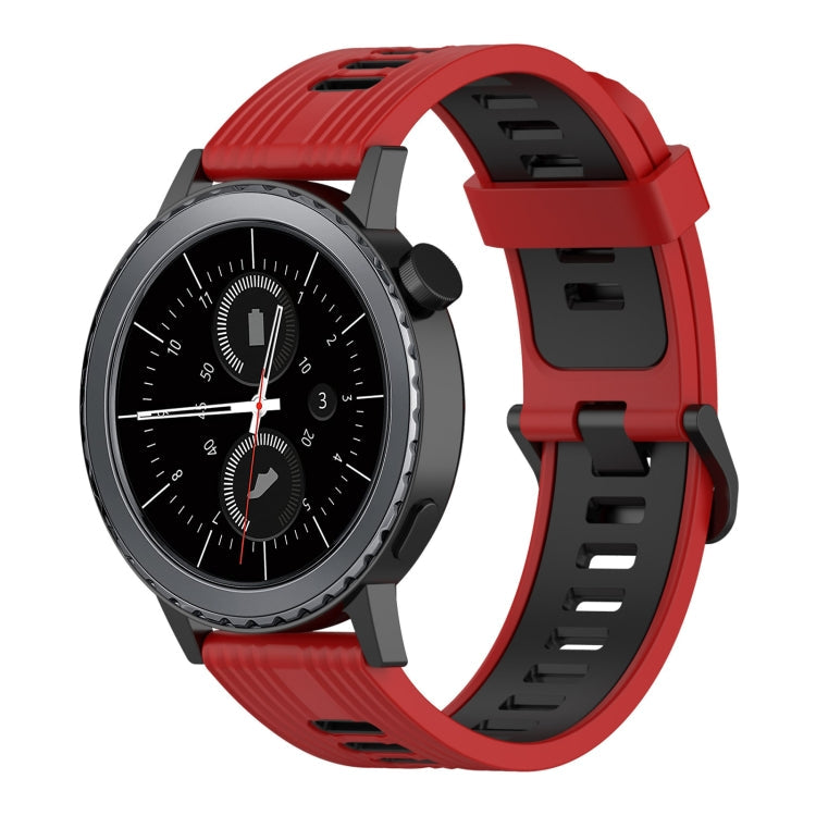 20mm Vertical Pattern Two-Color Silicone Watch Band, For Samsung Gear S2 Classic