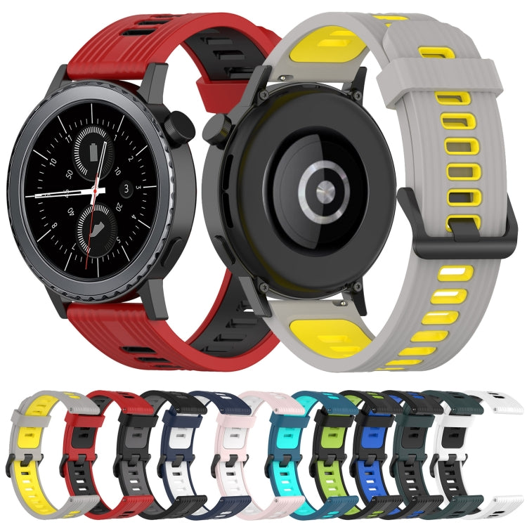 20mm Vertical Pattern Two-Color Silicone Watch Band, For Samsung Gear S2 Classic