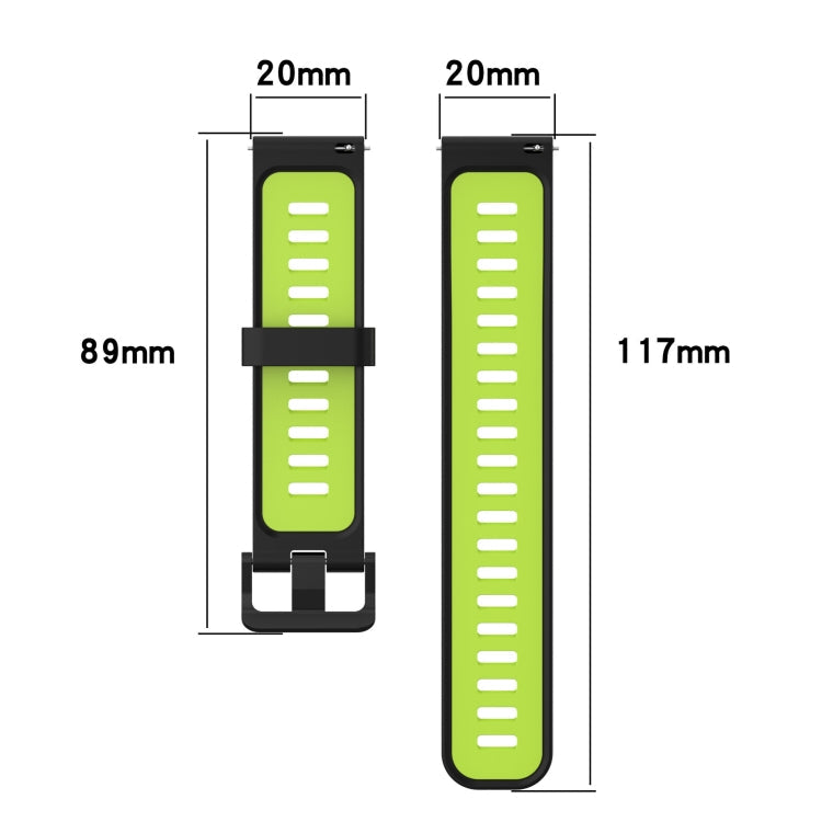 20mm Vertical Pattern Two-Color Silicone Watch Band, For Samsung Gear S2 Classic