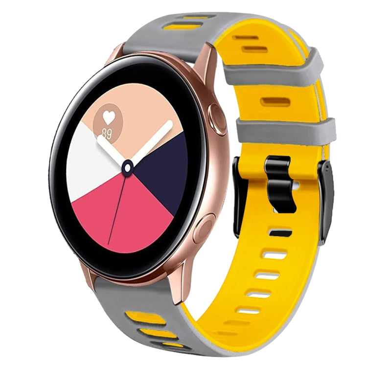 20mm Two-Color Silicone Watch Band, For Samsung Galaxy Watch Active 2