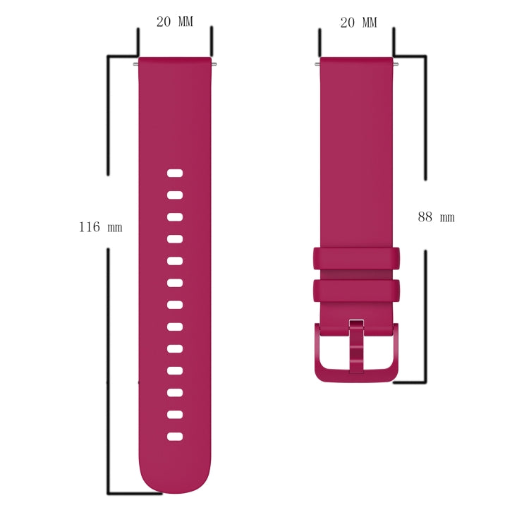 20mm Solid Color Soft Silicone Watch Band, For Garminmove 3, For Garmin VivoMove Luxe