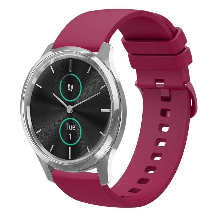 20mm Solid Color Soft Silicone Watch Band, For Garminmove 3, For Garmin VivoMove Luxe