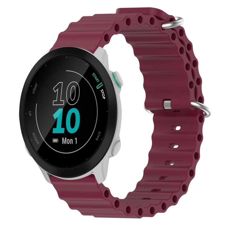 20mm Ocean Style Silicone Solid Color Watch Band, For Garmin Forerunner 55, For Garmin Venu