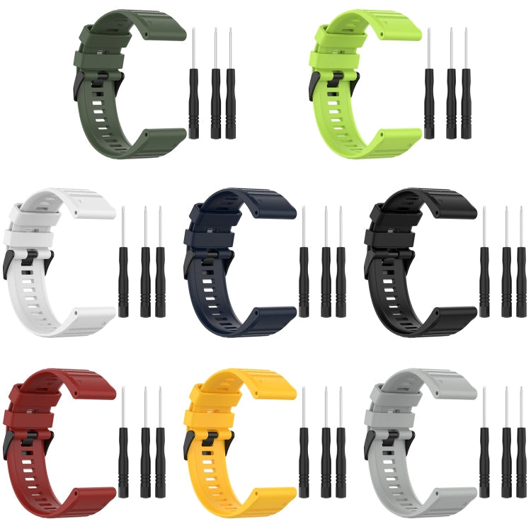 26mm Horizontal Texture Silicone Watch Band with Removal Tool, For Garmin Fenix 7X, For Garmin Fenix 7X Solar, For Garmin Tactix Delta
