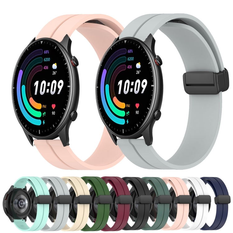 20mm Solid Color Magnetic Clasp Silicone Watch Band, For Amazfit GTS 2, For Amazfit GTS