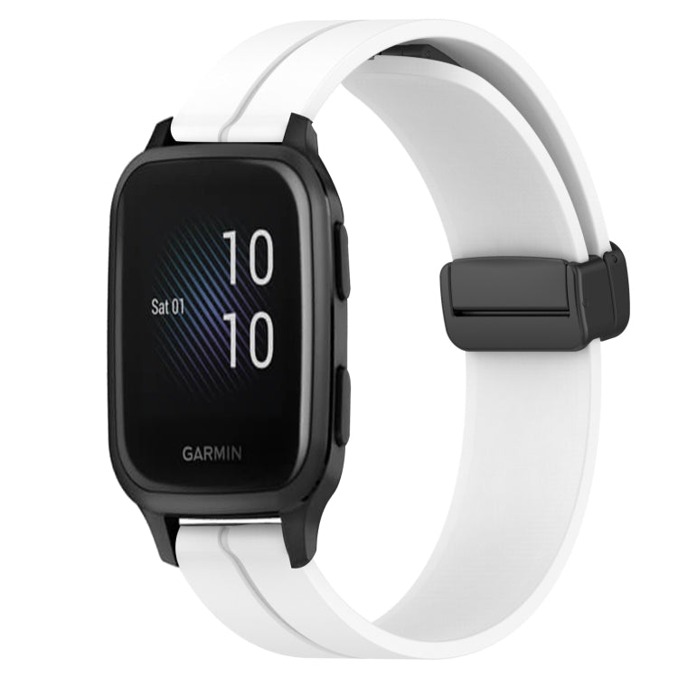20mm Solid Color Magnetic Clasp Silicone Watch Band, For Garmin Venu SQ, For Garminmove Luxe